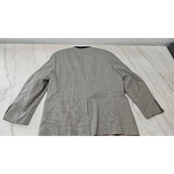 American Living Gray Sport Coat Silk Wool 2 button Plaid Men's Blazer Size 46R - Picture 2 of 11